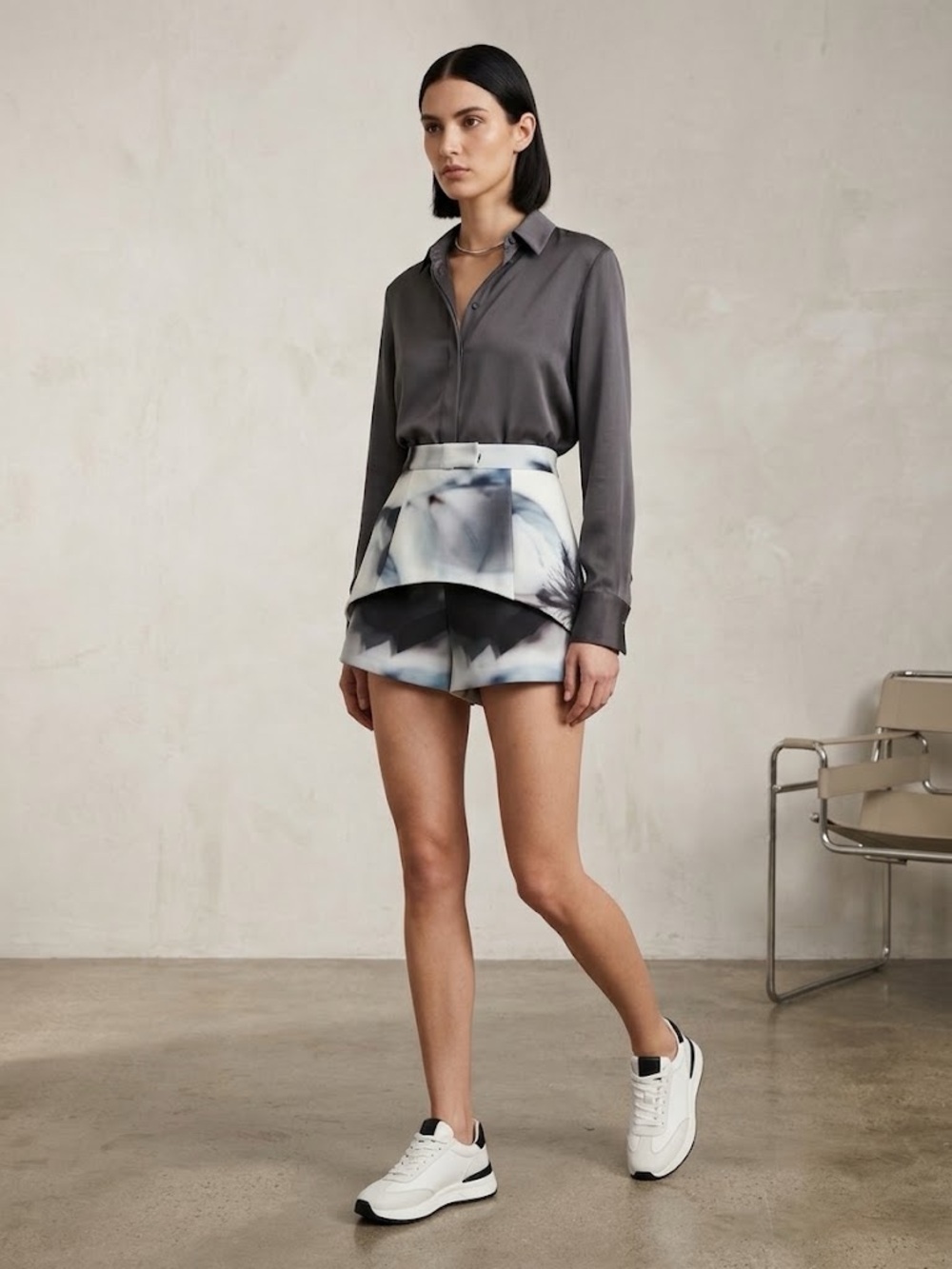 Ministry of Style NWT Copious Abstract Print Skort - Shadow